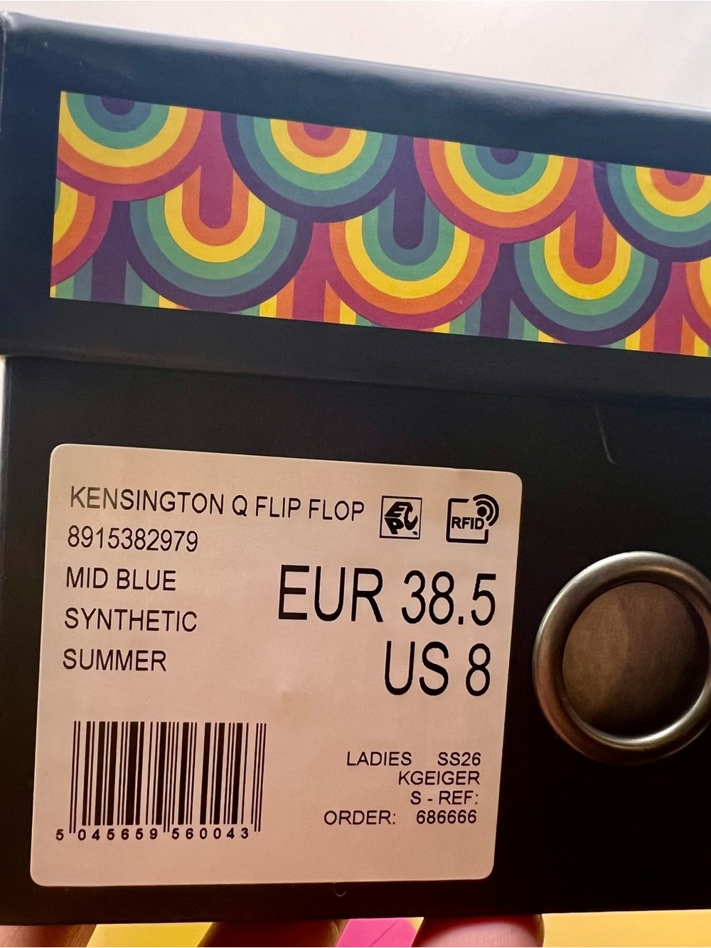 Kurt Geiger London Kensington Q Flip Flops w/Eagle Head Emblem. Sz. 8 & 7 NIB - Picture 8 of 8